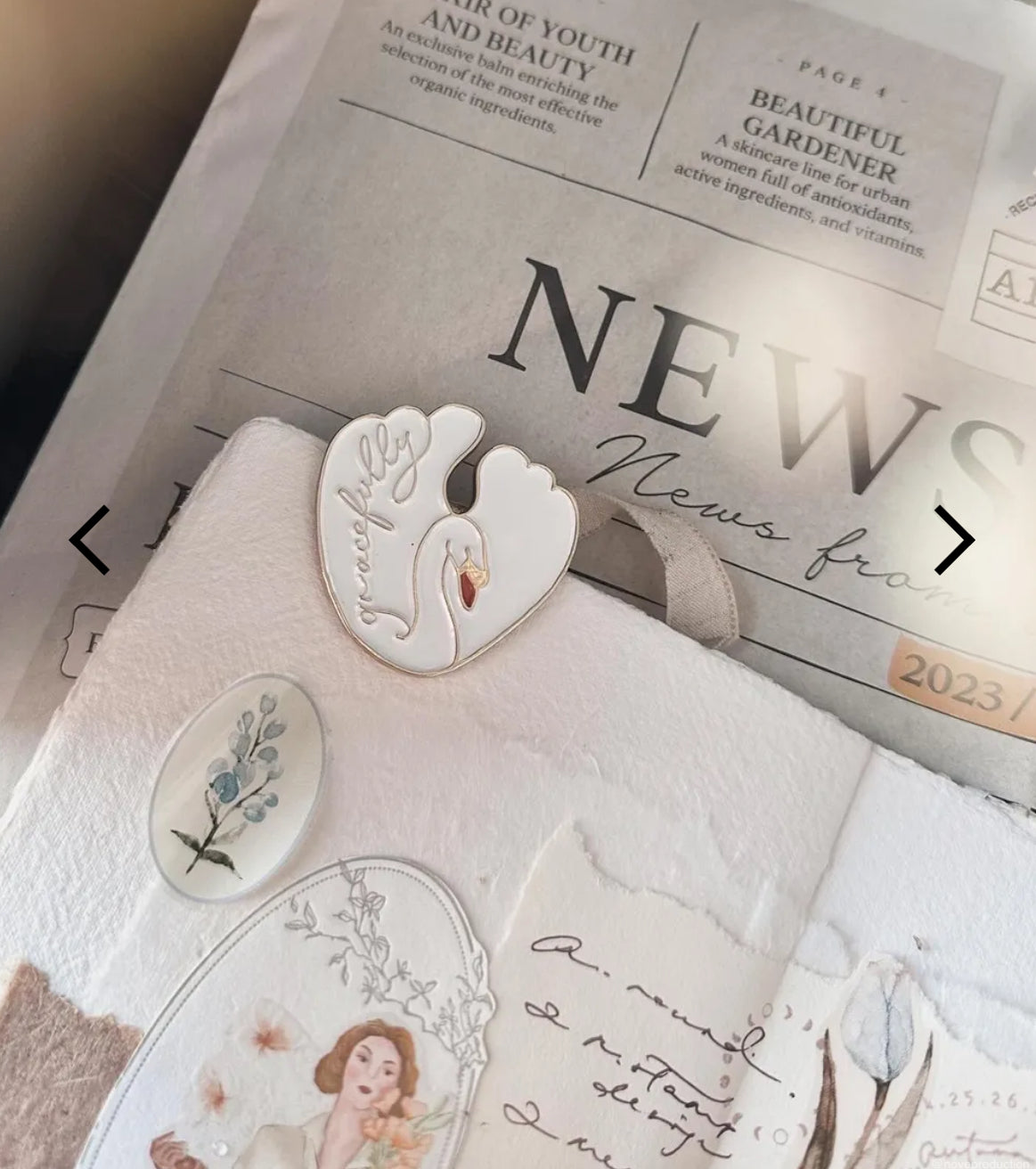 Nove - Swan Journal Clips | Metal Planner Clip