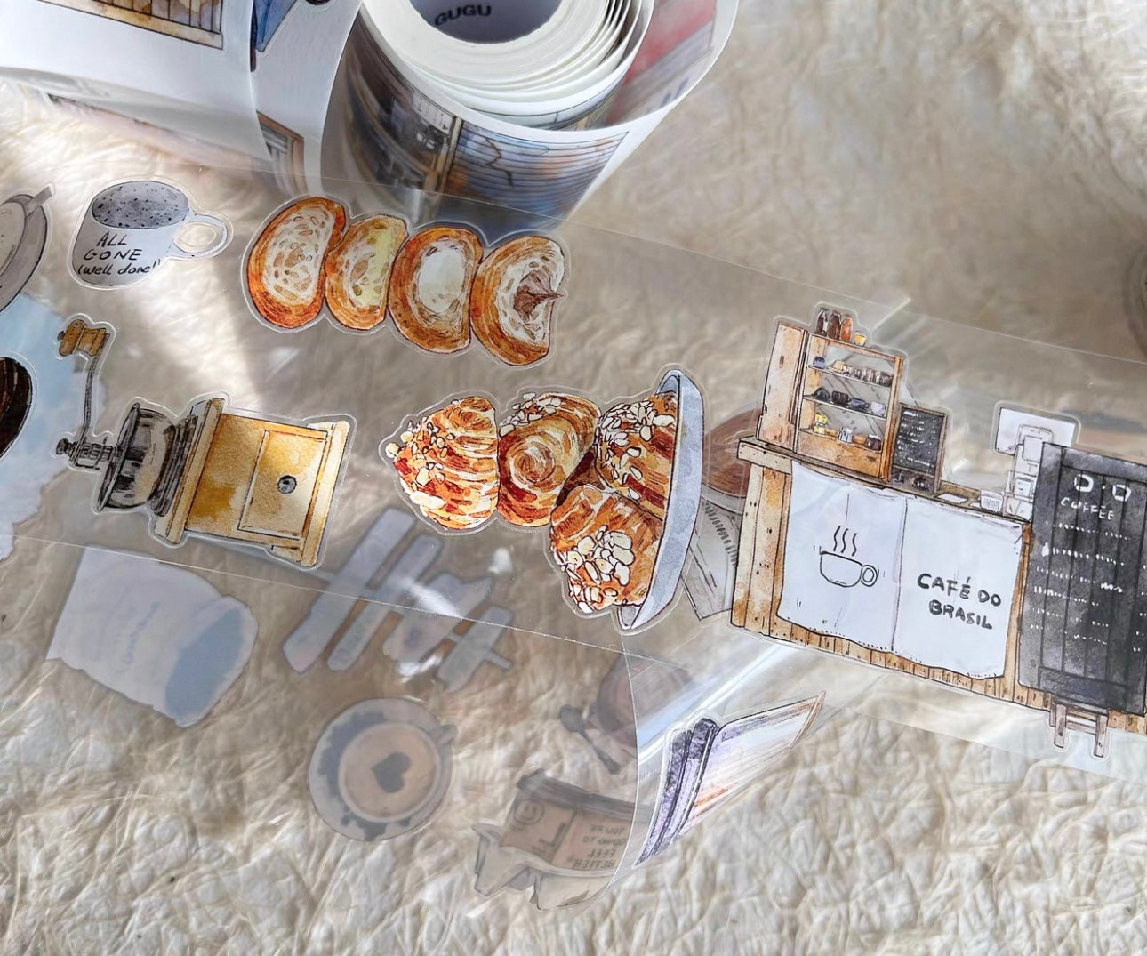 NEW! DingDing - A50 Coffee Time | Kiss-cut | 6.5cm PET Tape | Release Paper | 5M