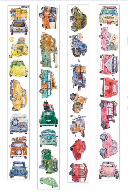 NEW! DingDing - A52 Cars | Kiss-cut | 5cm PET Tape | Release Paper | 5M