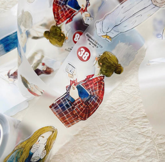 DingDing - No.38 Have a drink | Kiss-cut | 5cm PET Tape | Release Paper | 10M