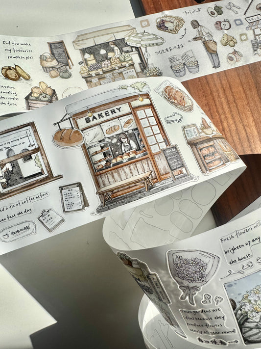 NEW! XBJia Studio - Shop Street | Kiss-cut | 7.5cm Tape | Release Paper | 6M