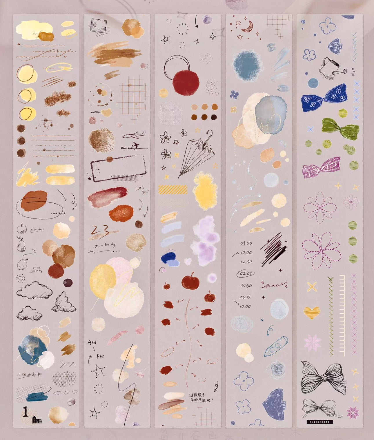 NEW! XBJia Studio - Little Decoration | Kiss-cut | 5cm Tape | Release Paper | 6M