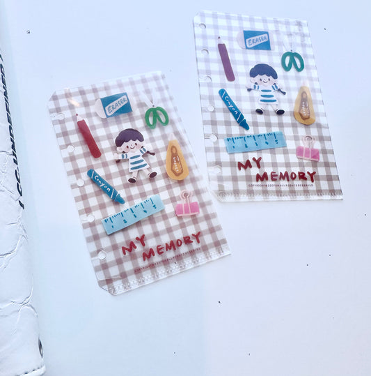 NEW! Molinta - My Memory | M5/ A7 Size | Hole-punched | Loose-Leaf Binder Pocket | Journaling Accessories