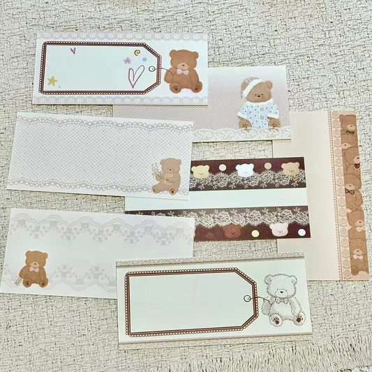 NEW! Xiao Xiao Studio - Lace Bear B | 35 Sheets Memo Pad | Ephemera Paper