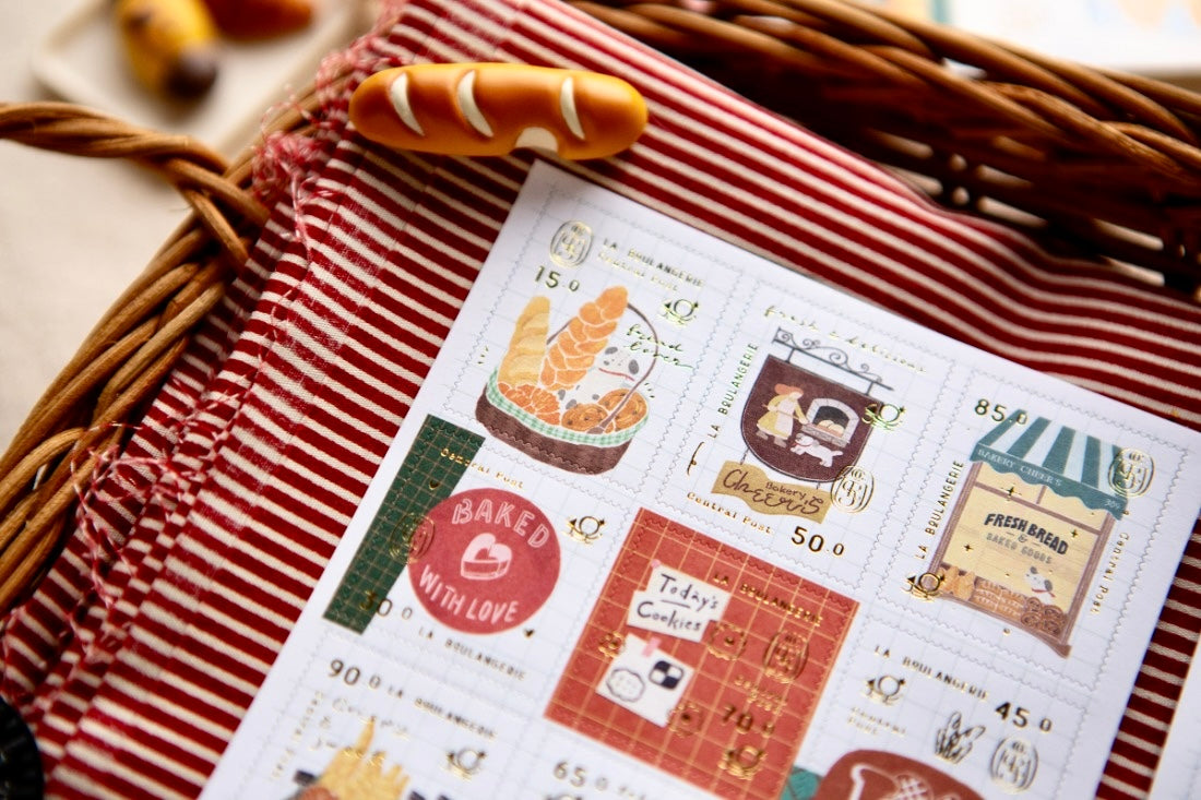 NEW! OURS - Bakery Cheers | Die Cut | 2 Sheets Stamp Sticker