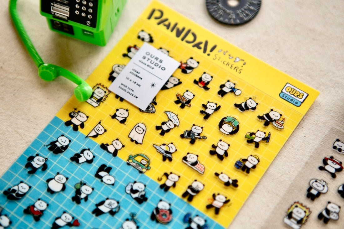 NEW! OURS - Panda!Panda! | Die Cut | PET Sticker