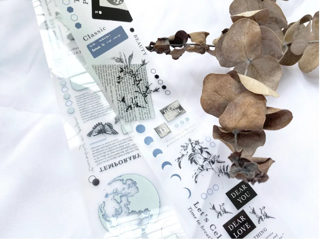 TOP Studio - Flower & The Moon | 5cm Matte PET Tape | Release Paper