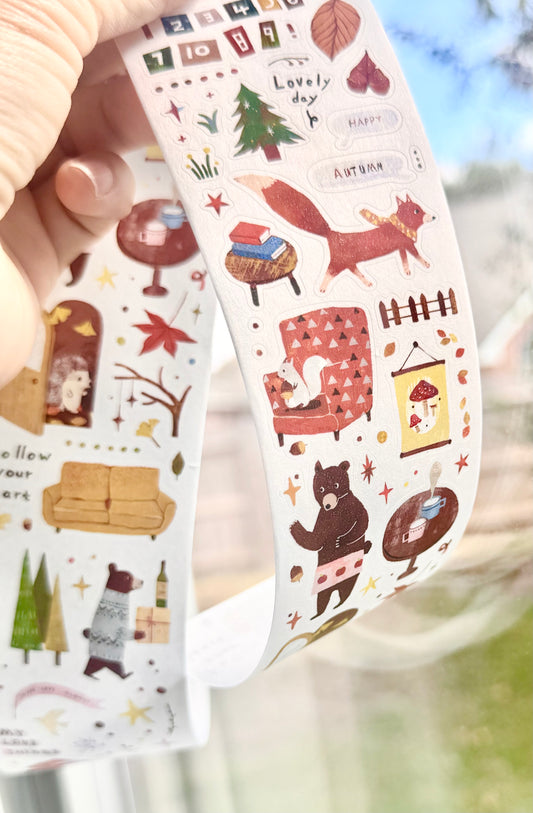 NEW! Lacreme - Autumn | Kiss-cut | 5cm Washi Tape |  Release Paper | 5M