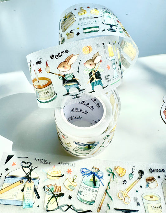 NEW! Bunny & Pear Studio - The Ritual of Scent | Kiss-cut | 4.5cm Glitter PET Tape | Release Paper | 5.22M