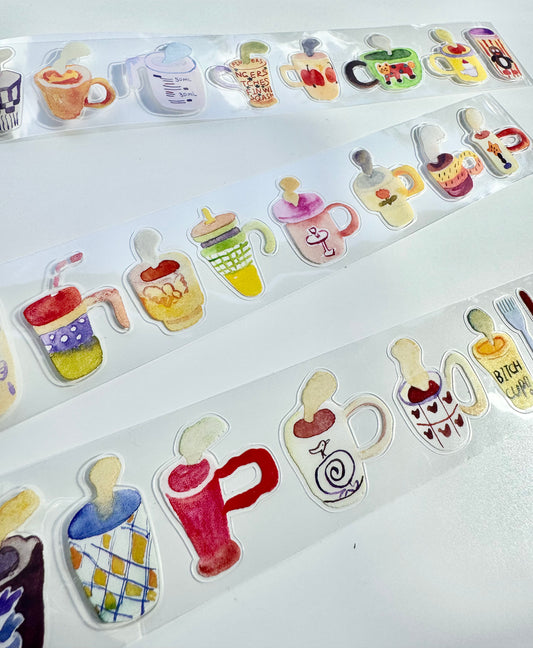 NEW! Lacreme - A Mug | Kiss-cut | 3.5cm PET Tape |  Release Paper | 5M