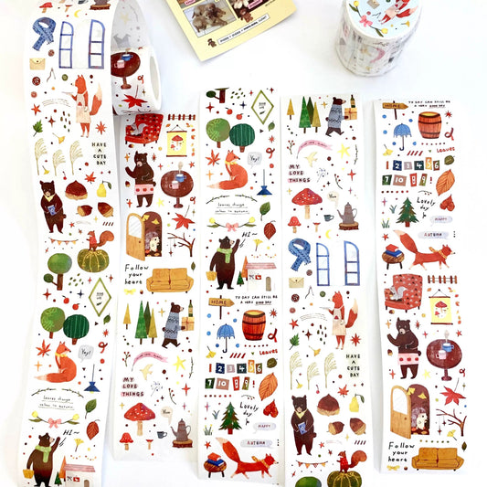 NEW! Lacreme - Autumn | Kiss-cut | 5cm Washi Tape |  Release Paper | 5M