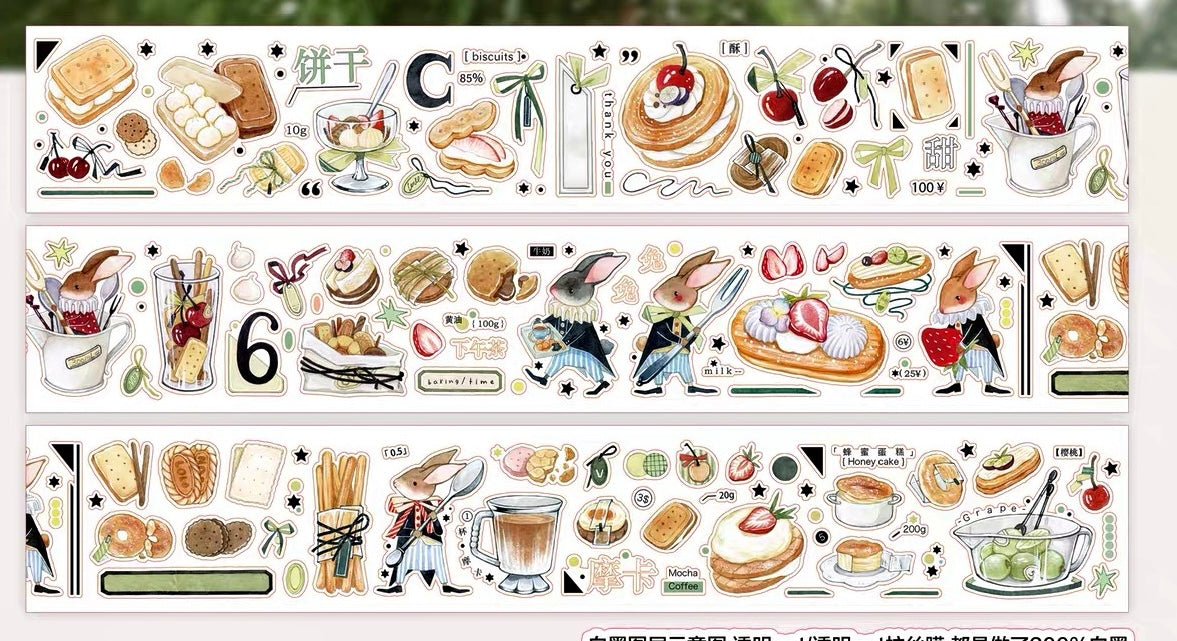 NEW! Bunny & Pear Studio - Cookie Parade | Kiss-cut | 4.5cm PET Tape | Release Paper | 5.1M