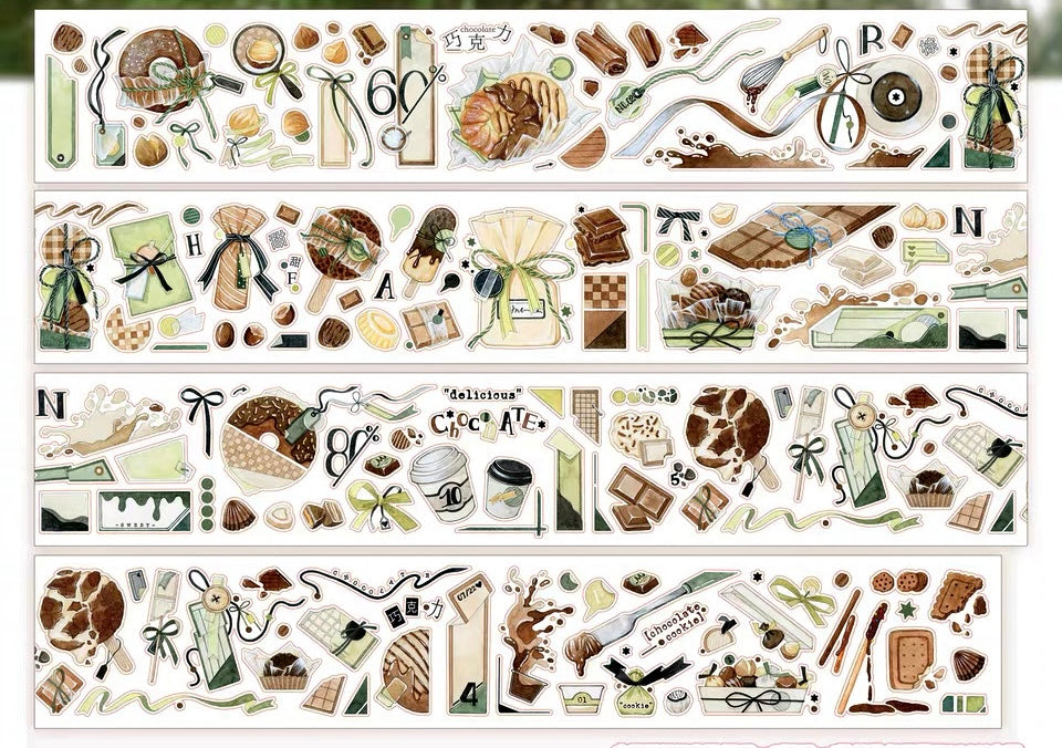 NEW! Bunny & Pear Studio - Chocolate | Kiss-cut | 5cm PET Tape | Release Paper | 5M
