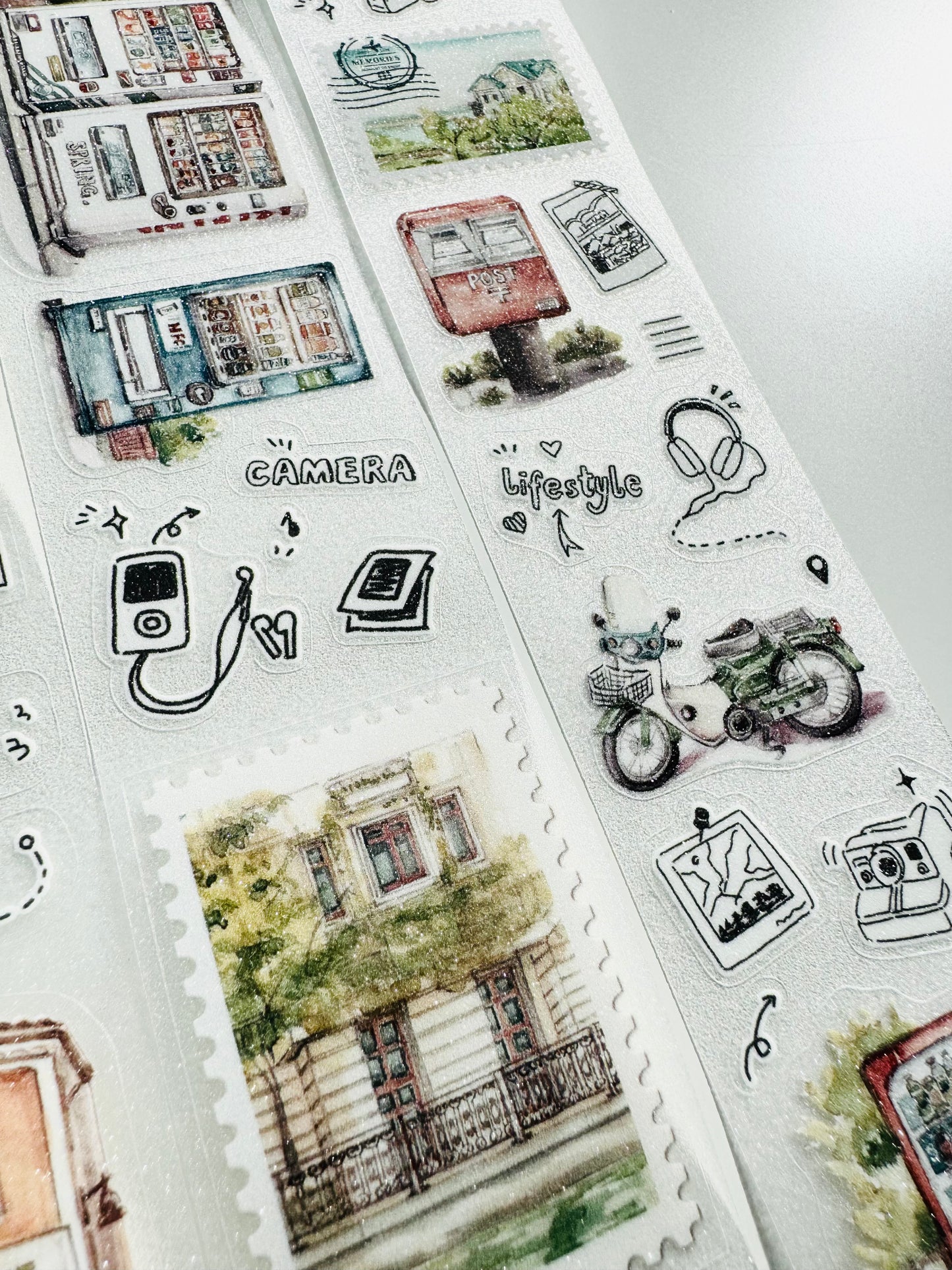 NEW! Qiqiyu Art Studio (QQY) - Vol.10 Leisurely Journey | Kiss-cut | 4.3cm Glitter PET Tape | Release Paper | 6M