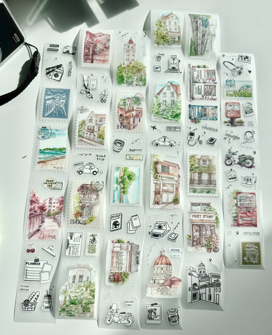 NEW! Qiqiyu Art Studio (QQY) - Vol.10 Leisurely Journey | Kiss-cut | 4.3cm Glitter PET Tape | Release Paper | 6M