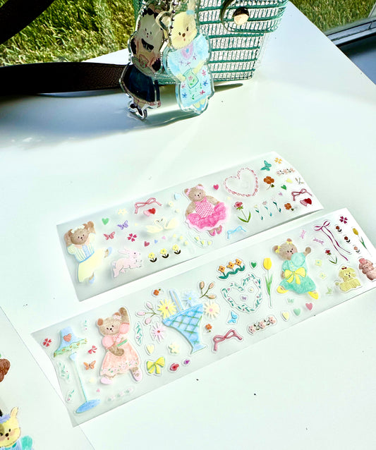 PUKAPUKA - Teddy's Waltz | Kiss-cut | 5cm Tape | Release Paper | 5.25M