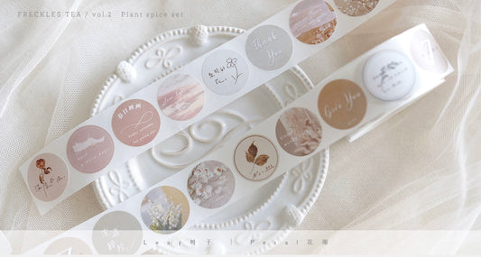 LAST CHANCE! Freckles Tea Vol.2 - Plant Sticker Seals Set | Release Paper