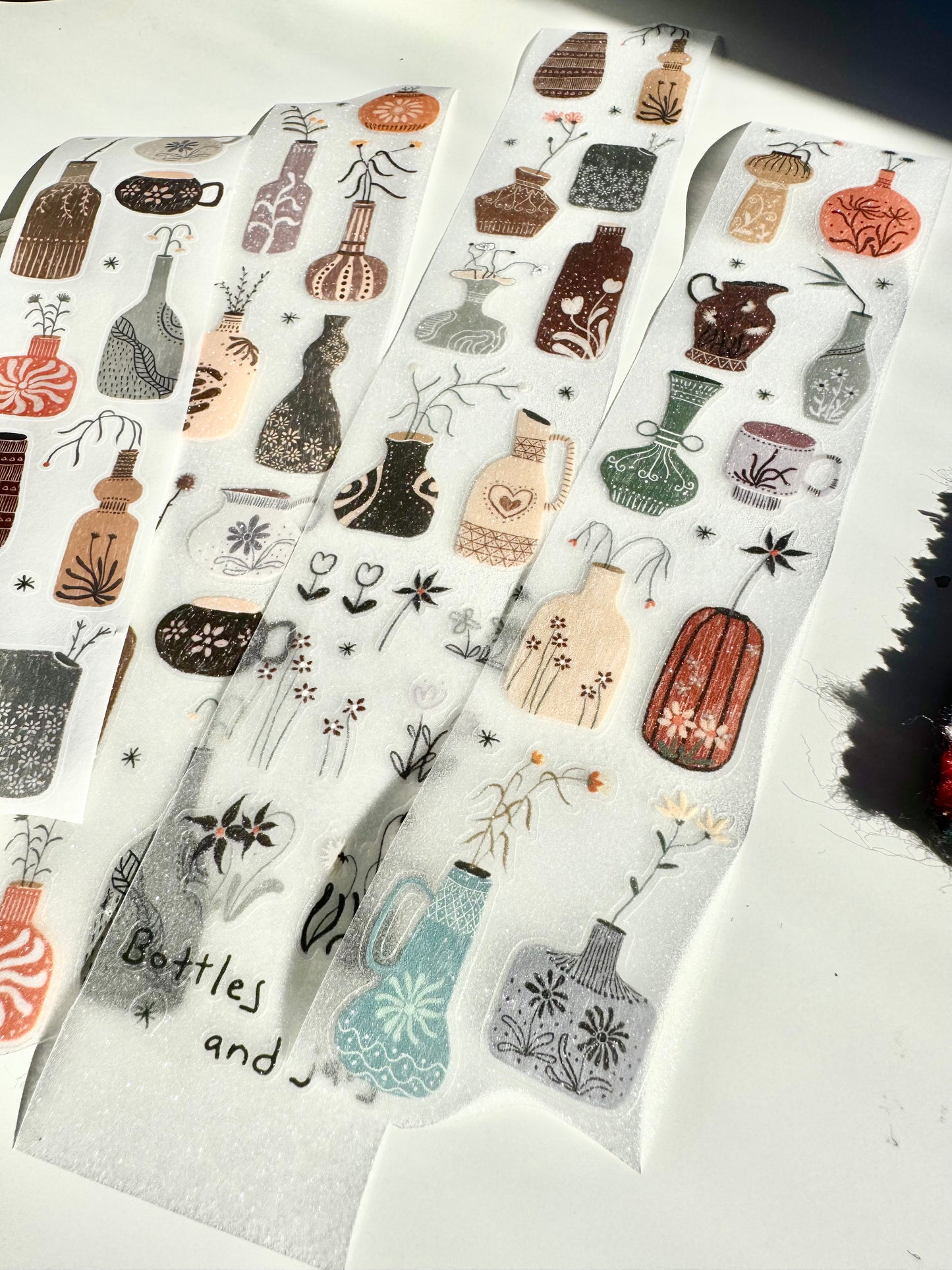 NEW! 37 Degree - Bottles and Jars | Kiss-cut | 5cm Tape | Release Paper | 5M