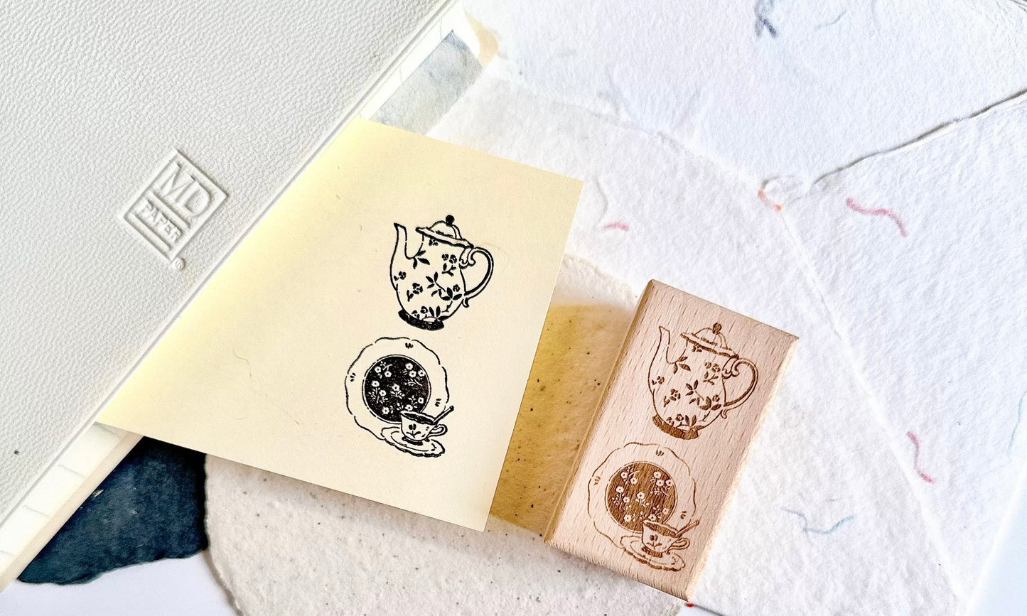 Paipai Studio - Vintage Tea Set | Rubber Stamps
