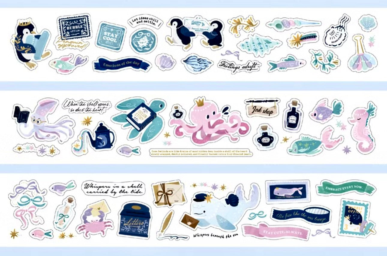 NEW! wwiinngg - Bubble Office | Kiss-cut | 4.5cm PET Tape |  Release Paper | 10M