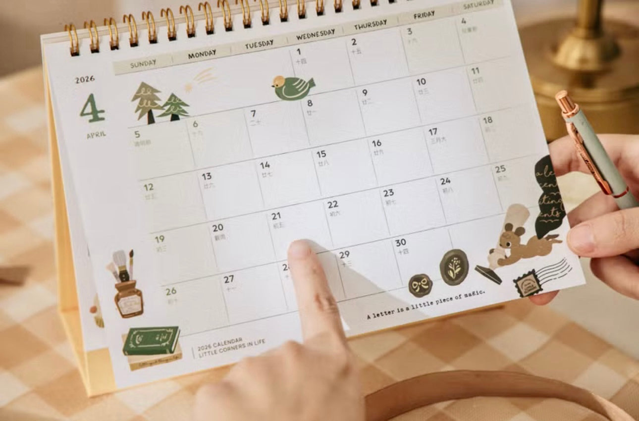 NEW! LIMITED! wwiinngg - Little Corners in Life | 2026 Desk Calendar | Journaling Accessories | Desk Decor