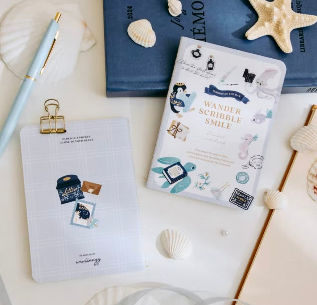 NEW! wwiinngg - 32p Thread-bound Notebooks | Passport Size | Blank Inner Pages | Planner | Journaling Accessories