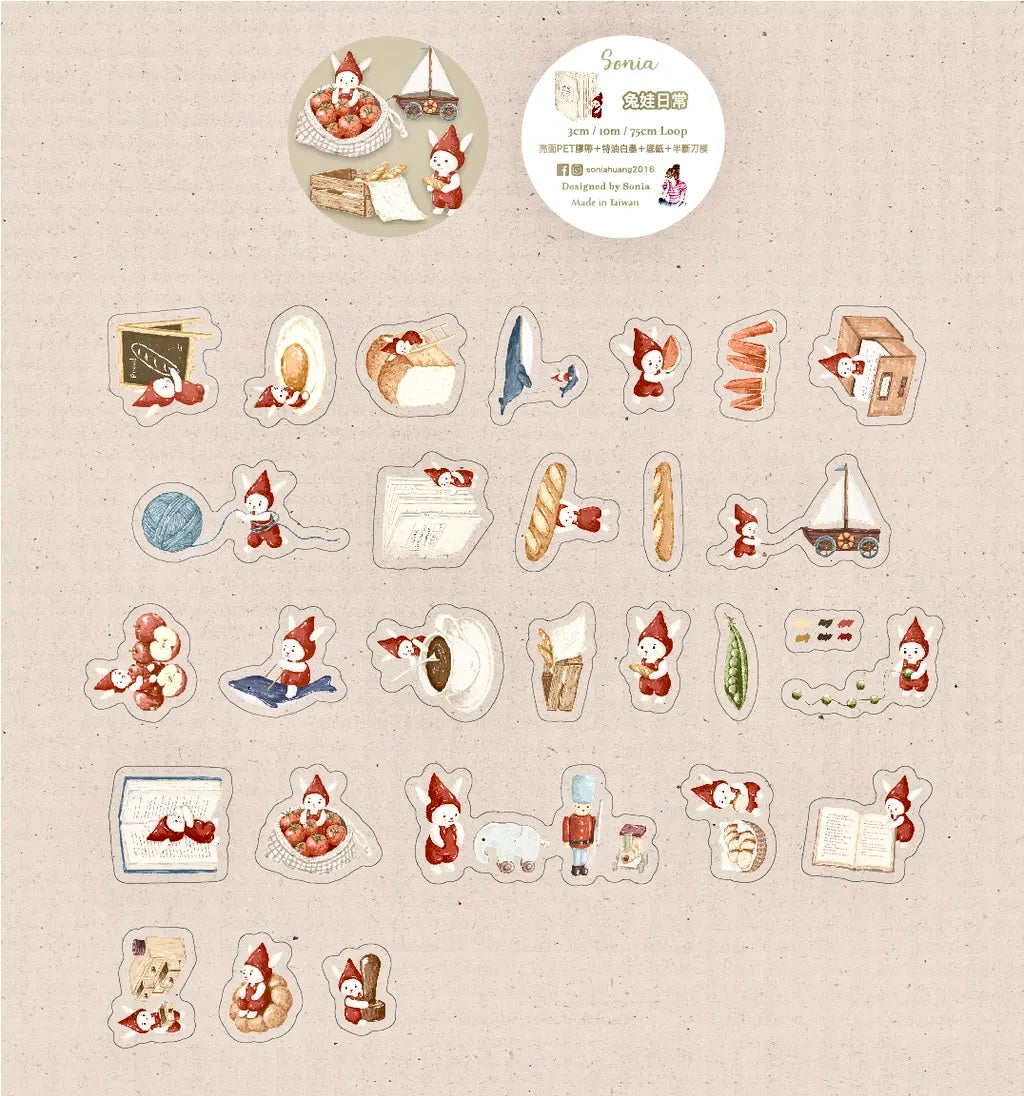 NEW! Sonia - Bunny's Daily Life | Kiss-cut | 3cm PET Tape | Release Paper | 10M