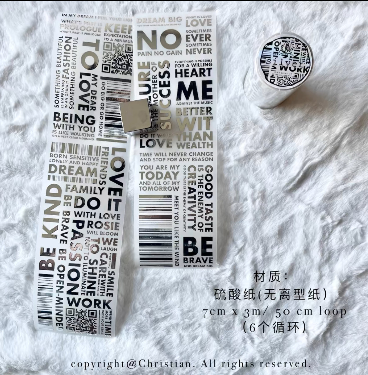 Christian - XXX 2.0| Tracing Paper Tape | Silver Foil | NON Stick | No Release Paper