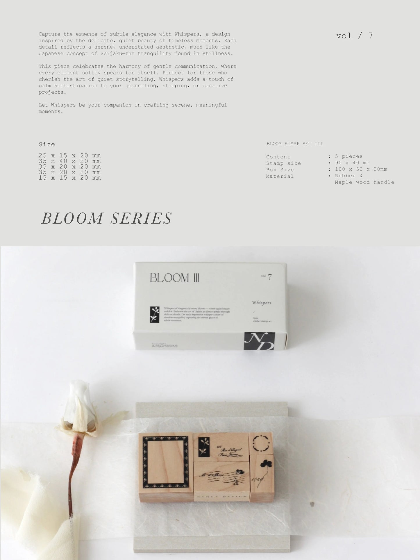 Nyret - Vol.7 Bloom III | 5pcs Rubber Stamp Set