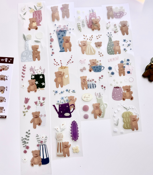 Xiao Xiao Studio - Little Bear's Garden | Kiss-cut | 5cm PET Tape | Release Paper | 5M