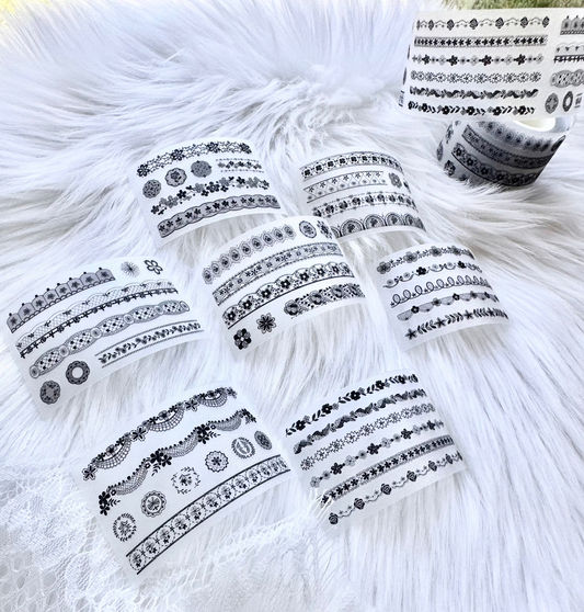 Hoshi Studio - Lace Divider Line | Kiss-cut | 4.5cm Glitter PET Tape | Release Paper | 5M