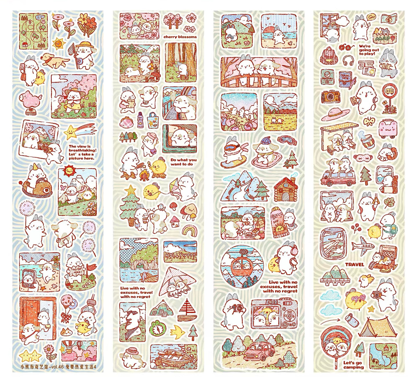 NEW! Bucci Family - Bunny Loves Life 4 | Kiss-cut | 6cm Synthetic Paper Tape | Release Paper | 5M