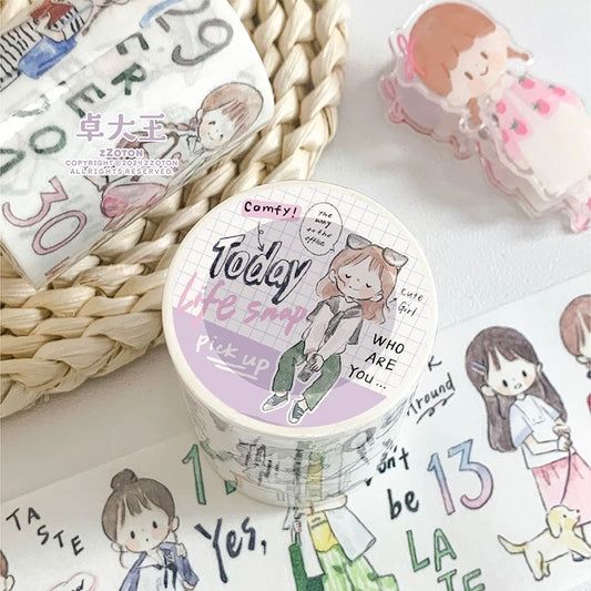 Molinta - Life Snap | 6cm Kiss-cut Washi Tape | Release Paper | 5M