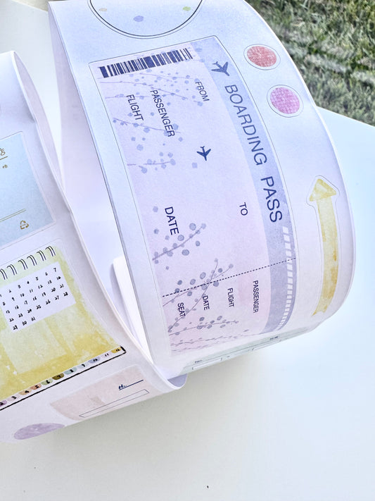 NEW! Lynn Illustration - Receipt Ephemera | Kiss-cut | 7cm Paper Tape | Release Paper | 5M