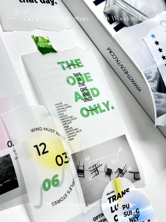 CC's Vol.5 - Pursuing Only The Best | 7cm Tracing Paper Tape | NON Stick | No Release Paper