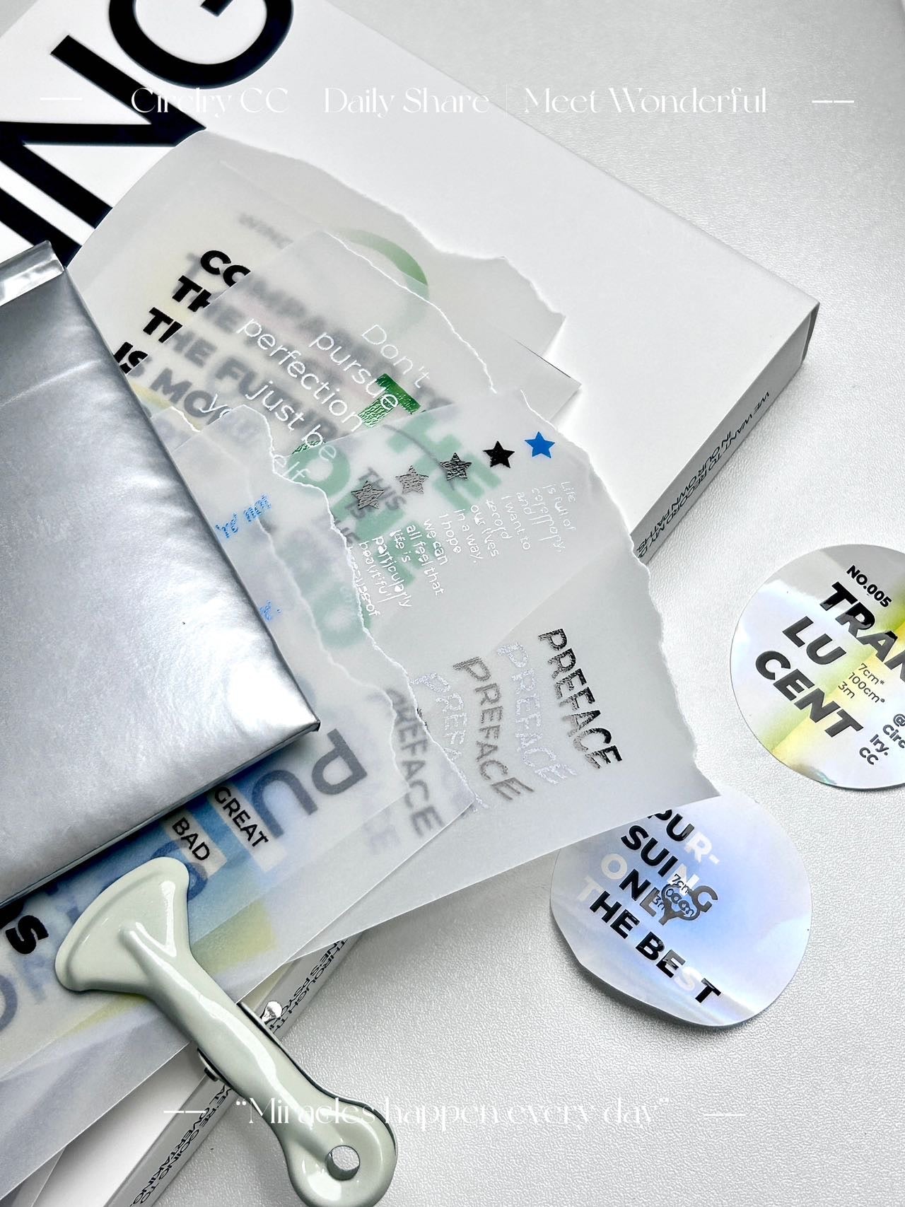 CC's Vol.5 - Pursuing Only The Best | 7cm Tracing Paper Tape | NON Stick | No Release Paper