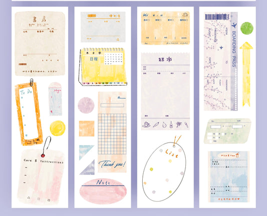 NEW! Lynn Illustration - Receipt Ephemera | Kiss-cut | 7cm Paper Tape | Release Paper | 5M