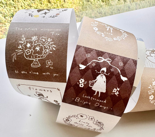 NEW! Yier Studio - Retro Fairy Tale | 5cm Sticker Memo Roll | Release Paper | 5M