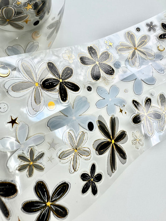 NEW! Yier Studio - Flowers | Kiss-cut | Gold Foil 4cm Tape | Release Paper | 5M