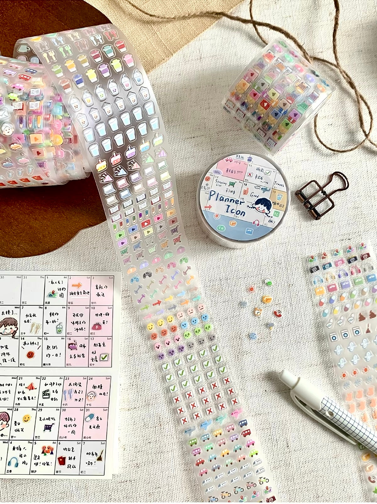NEW! Molinta - Planner Icon | Kiss-cut | 4cm PET Tape | Release Paper | 5M