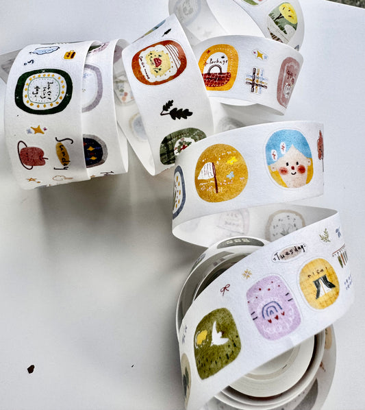 NEW! Zhiling Studio - Lots of Elements | Kiss-cut | 2.5cm Washi Tape | Release Paper | 6M