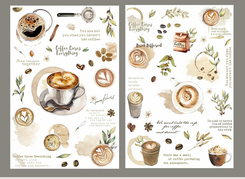 TJG - Coffee | 2 Sheets | Rub On Sticker