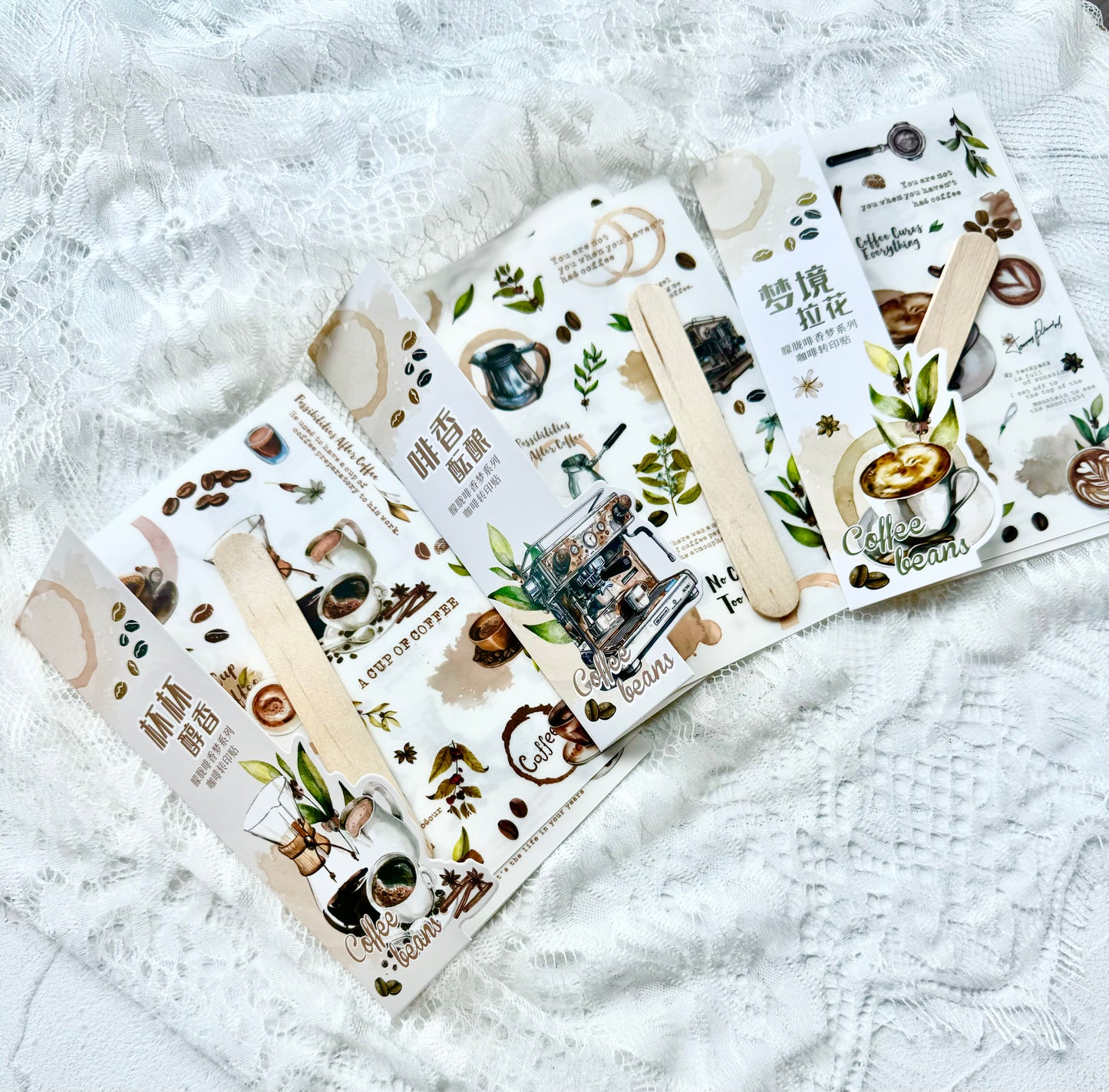 TJG - Coffee | 2 Sheets | Rub On Sticker
