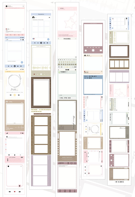 NEW! YQYH Studio - Frames | Kiss-cut | 7.5cm PET Tape | Release Paper | 6M
