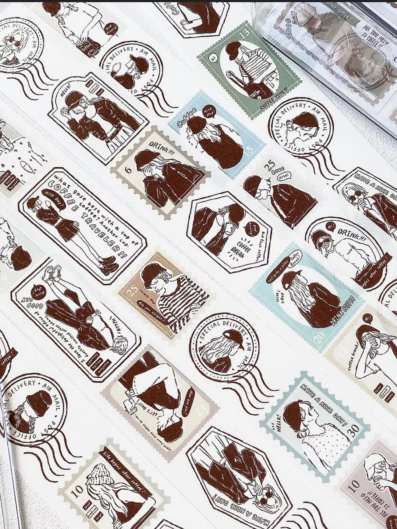 Cozyroom - Coffee Girl Stamp | 3cm Washi Tape | Release Paper