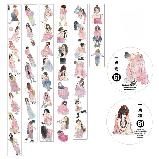 NEW! DingDing - No.61 A Little Pink | Kiss-cut | 6cm Tape | Release Paper | 10M