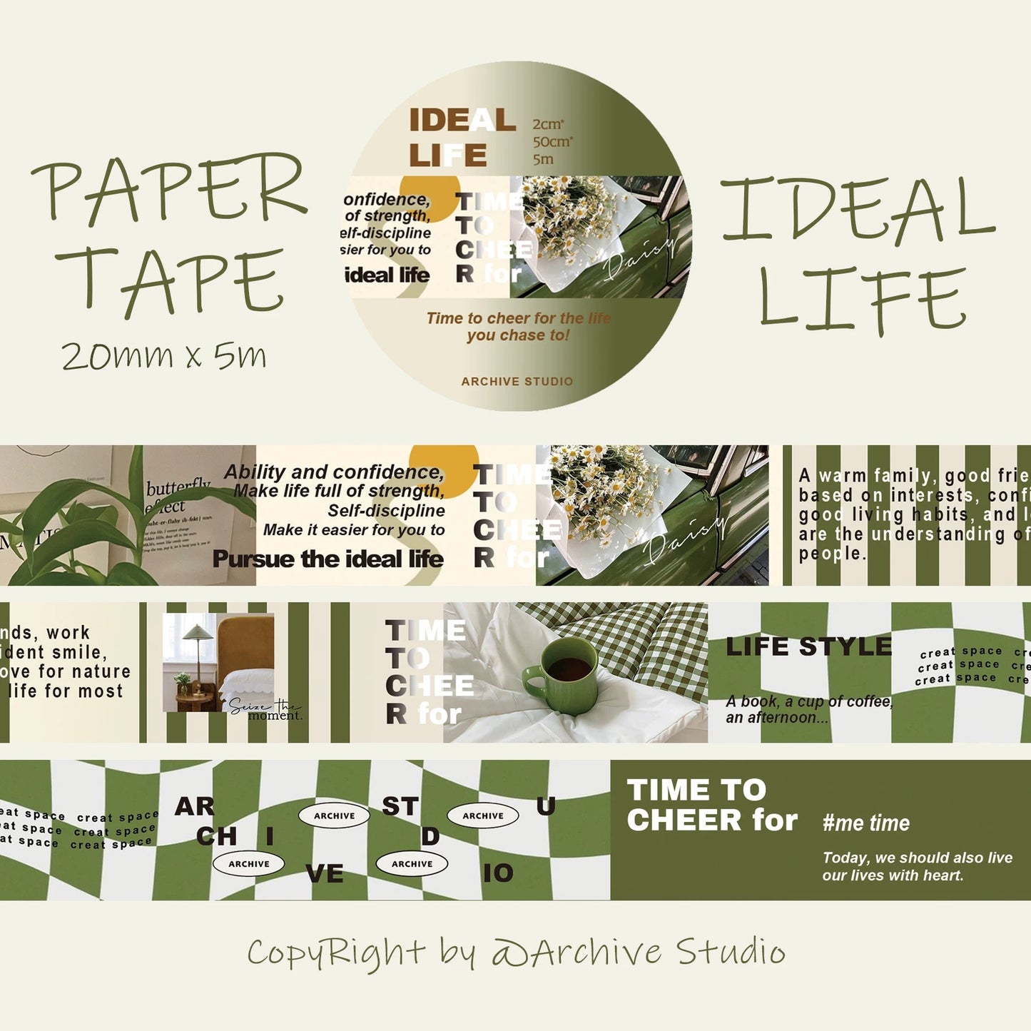 NEW! Archive Studio - Vol.3 | 2cm Washi Tape | Basic | Release Paper