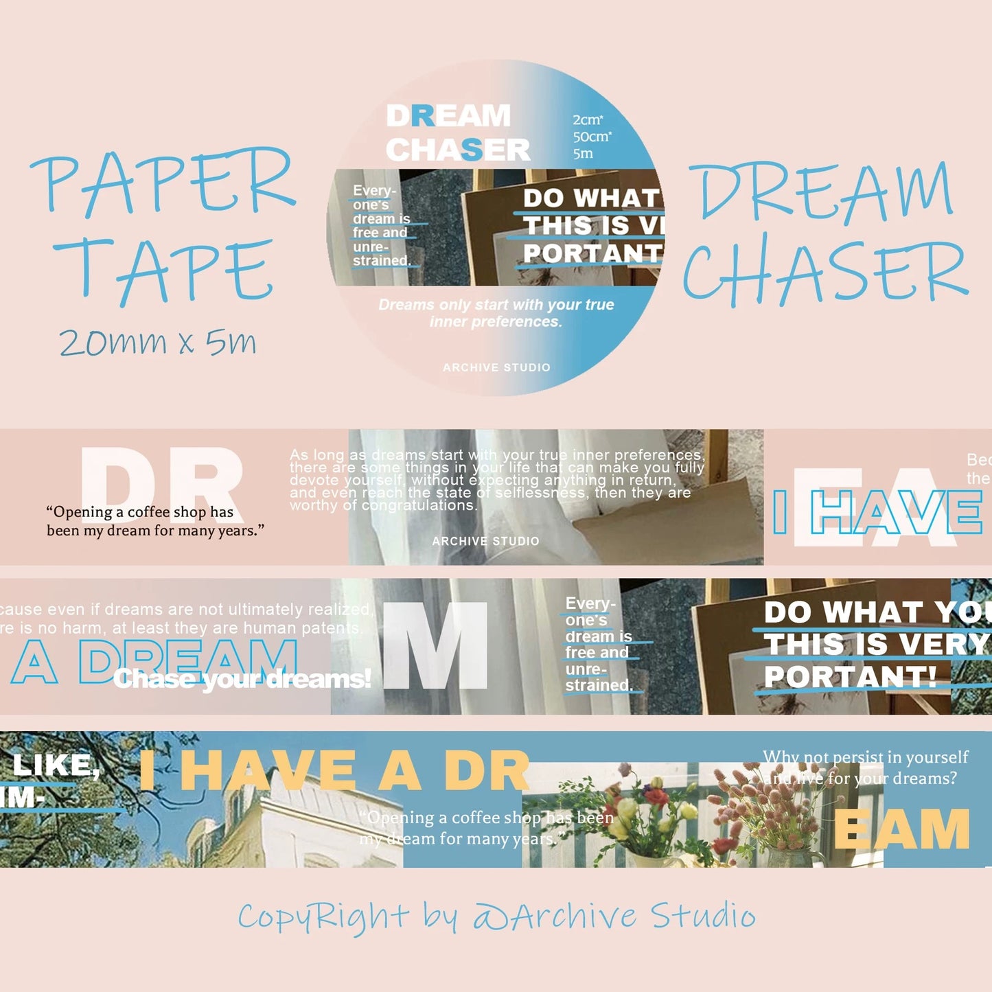 NEW! Archive Studio - Vol.3 | 2cm Washi Tape | Basic | Release Paper