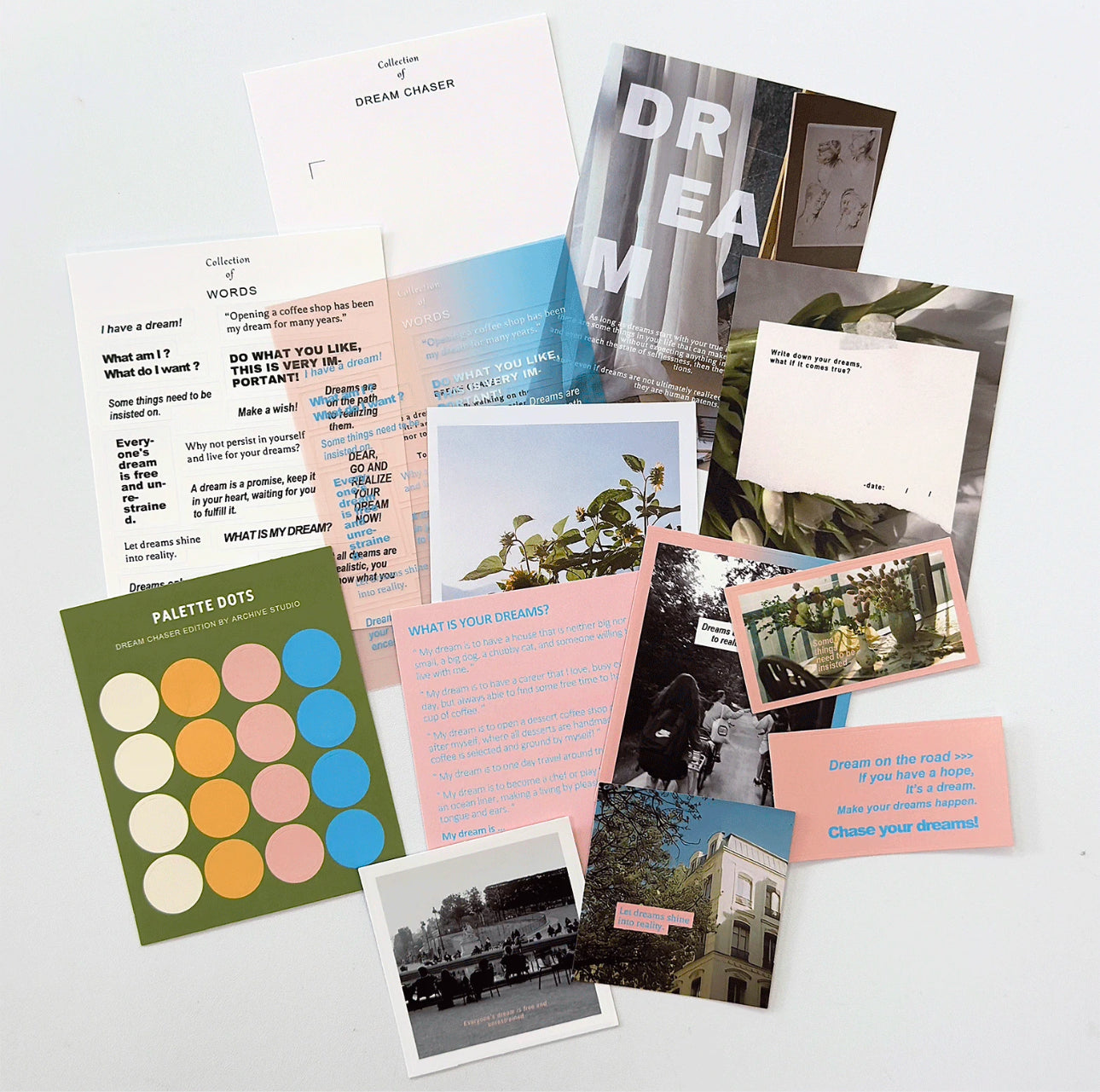 NEW! Archive Studio - Dream Chaser | 12pcs Deco Pack | Ephemera Paper | Sticker
