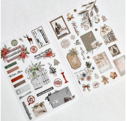 NEW! Journal Pages - Cozy Christmas | 2 Sheets | Print On Sticker